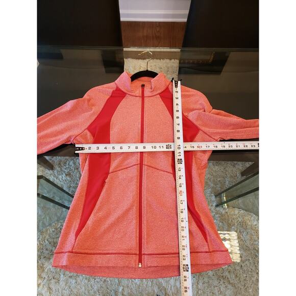 Cutter & Buck Jacket Red Women's Size Medium Melange Stripe Large Long Sleeves - Picture 12 of 12